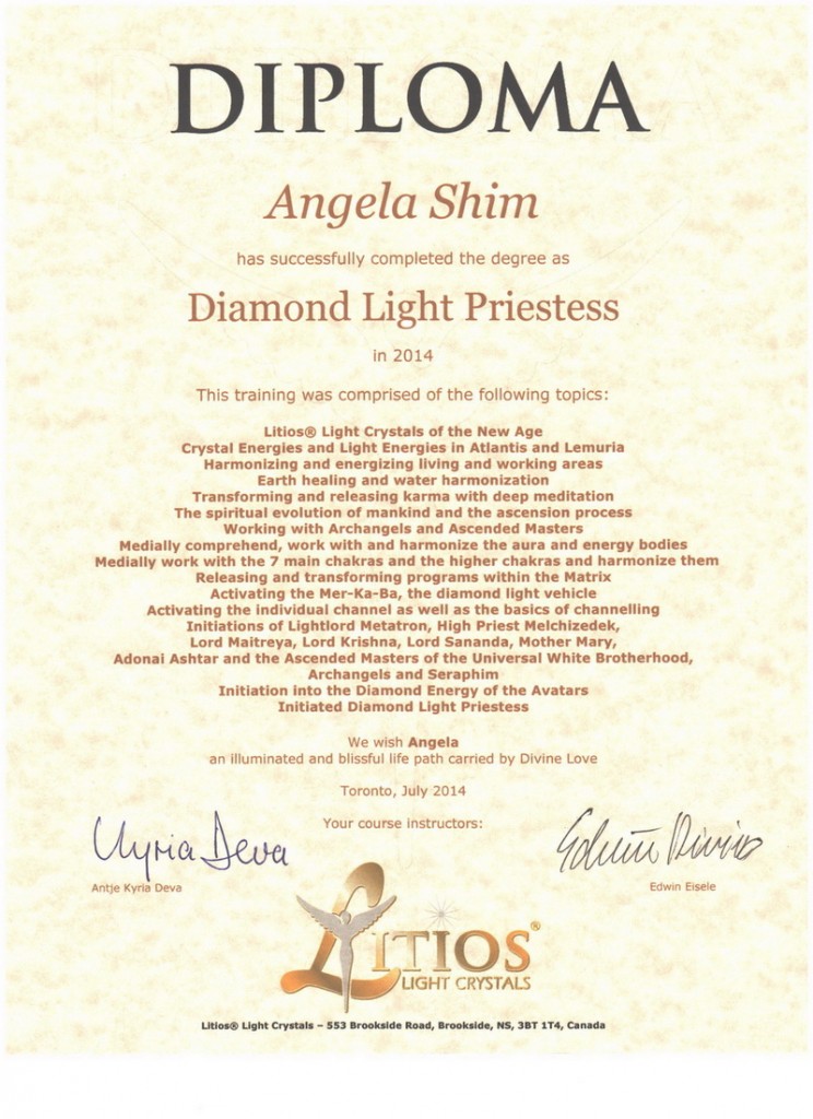 Diamond Light Priestess Diploma